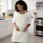 AKHVI Stylish Lily Flower Printed Cooking Apron for Women
