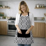 AKHVI Polka Dot Print Kitchen Apron for Women with Pocket
