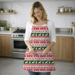 AKHVI Cotton Christmas Theme Kitchen Apron for Daily Use