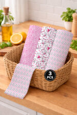 AKHVI Designer Kitchen Towel Combo – Soft Cotton Cleaning Cloth (Pack of 3) - Image 2