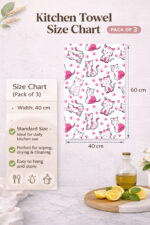AKHVI Designer Kitchen Towel Combo – Soft Cotton Cleaning Cloth (Pack of 3) - Image 3