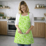 AKHVI Premium and Traditional Paisley Print Green Apron for Cooking & Baking